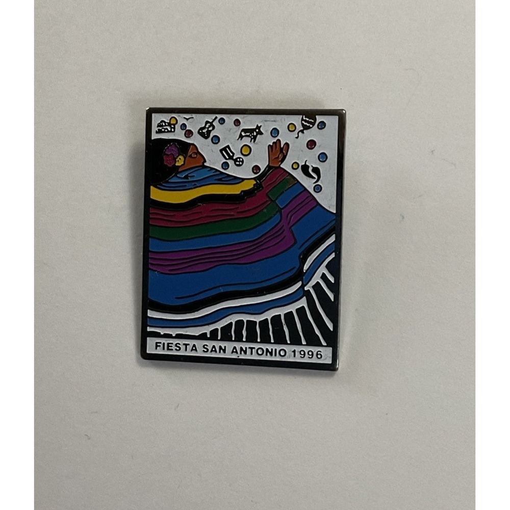 Official Limited Edition Fiesta San Antonio Poster Pin 1996 Pinback Brooch